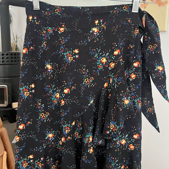 Sandro Paris Wrap Floral Print Asymmetrical Skirt - Picture 2 of 7